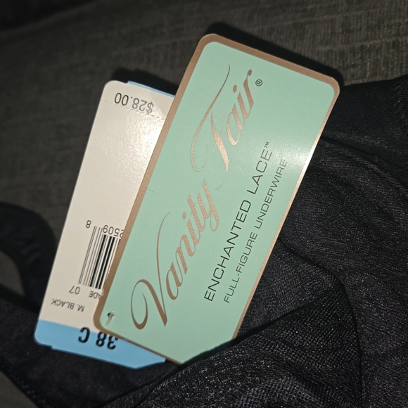 NWT VANITY FAIR BLACK LACE UNDERWIRE BRA. #6057 - Picture 5 of 6